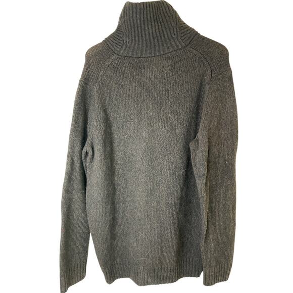 Eddie Bauer Men's Lambswool Sweater - Tall XL Brown Shawl Collar - Picture 4 of 5